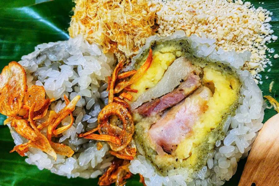 Xôi khúc lạnh nhân thịt